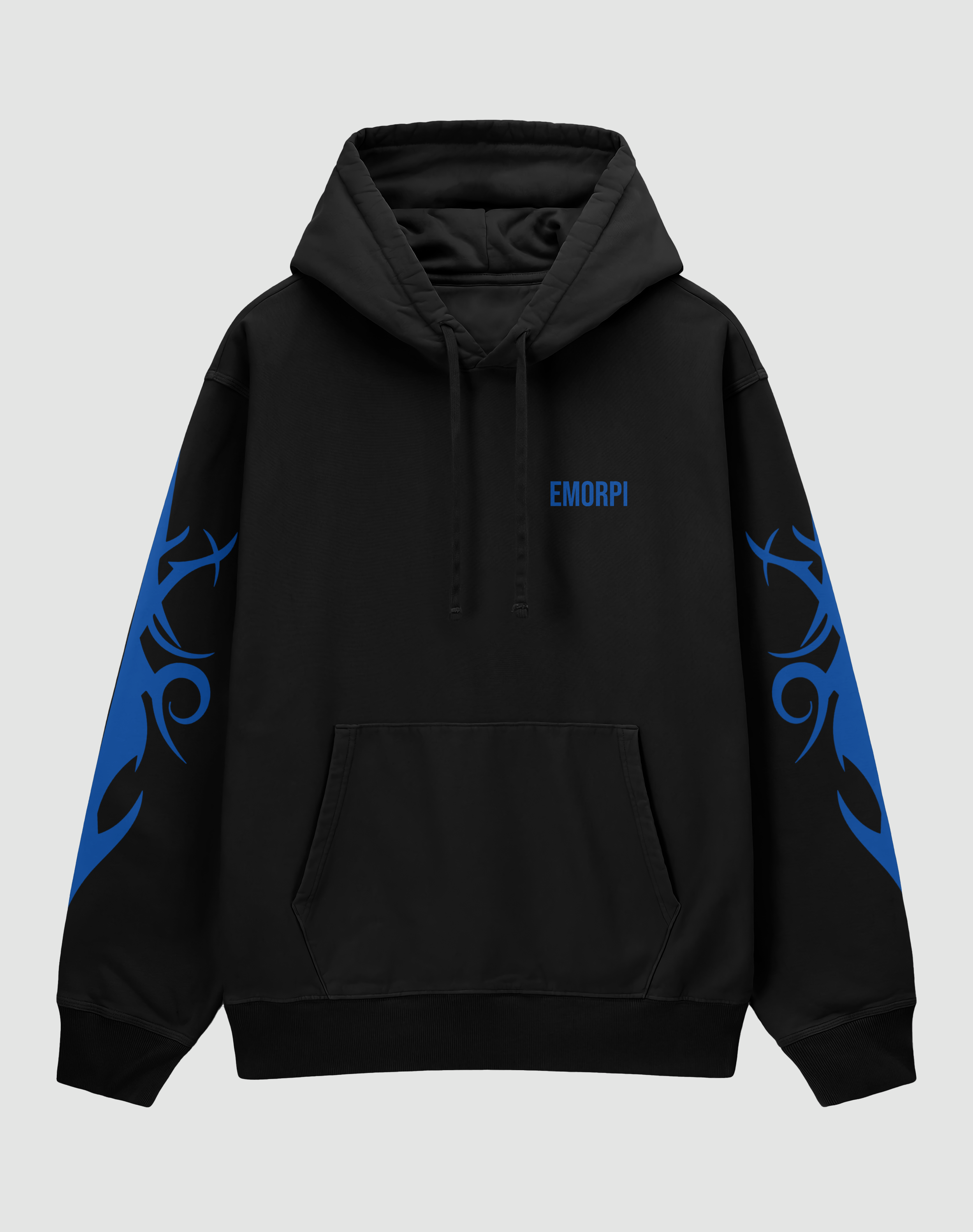 REVENANT reflektörlü oversize motorcu hoodie, siyah, önden görünüm